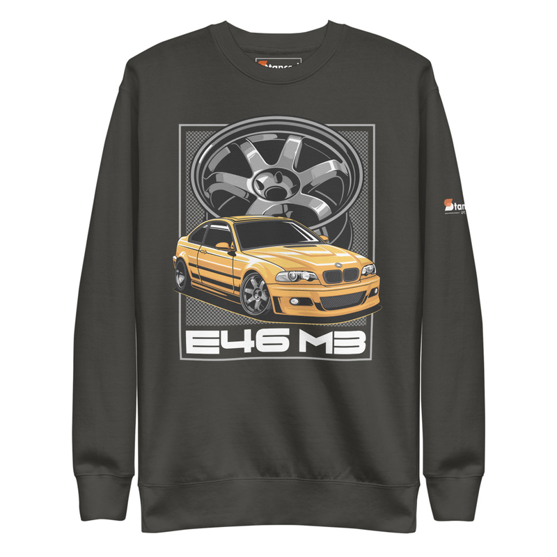 BMW E46 M3 Unisex Premium Sweatshirt - Vintage Black