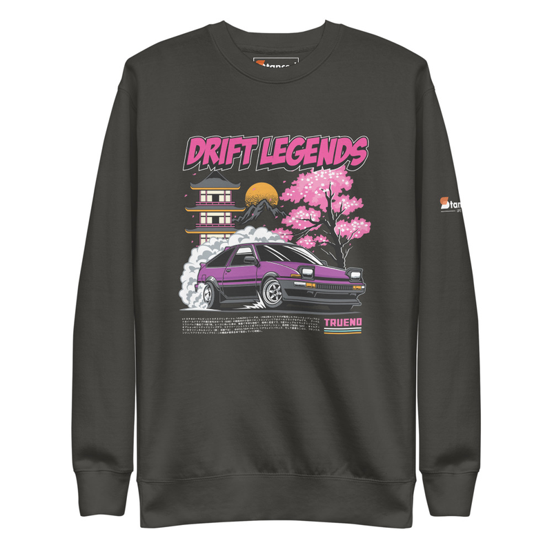 Drift Legends AE86 Trueno Unisex Premium Sweatshirt - Vintage Black