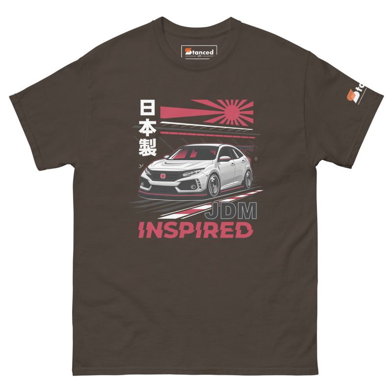 FK8 JDM Honda Civic Type-R Short Sleeve T-shirt - Dark Chocolate