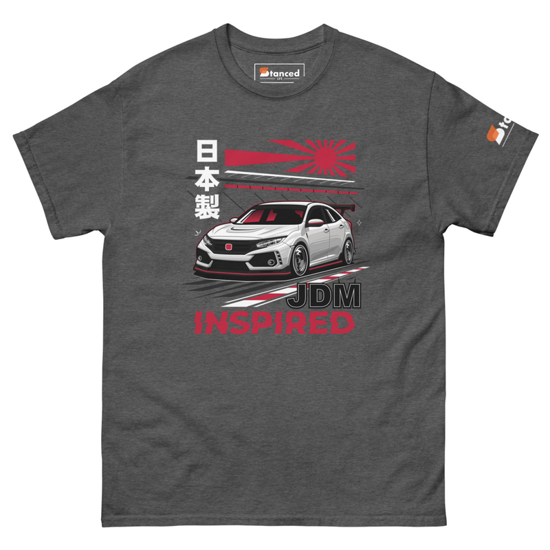 FK8 JDM Honda Civic Type-R Short Sleeve T-shirt - Dark Heather