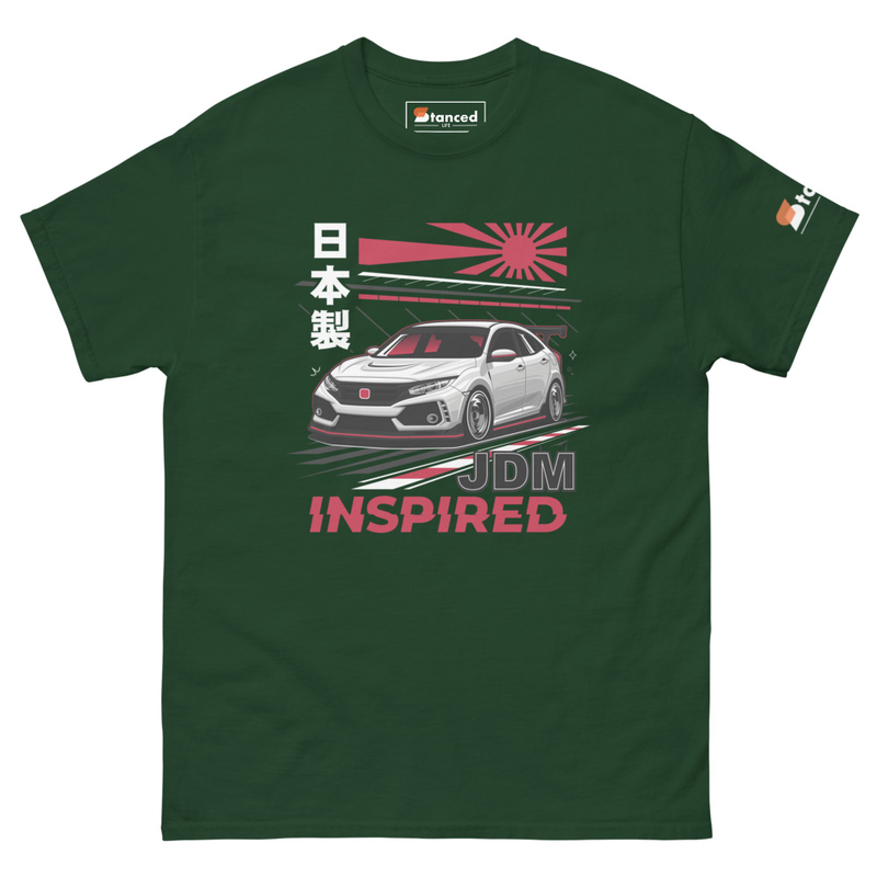FK8 JDM Honda Civic Type-R Short Sleeve T-shirt - Forest Green
