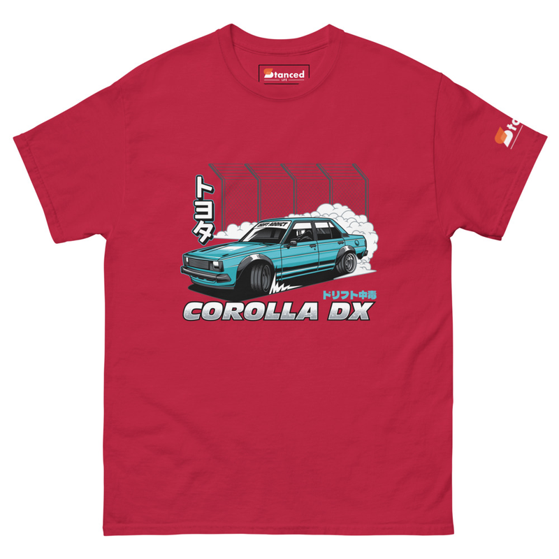 Toyota Corolla DX Drift Addict T-Shirt - Cardinal
