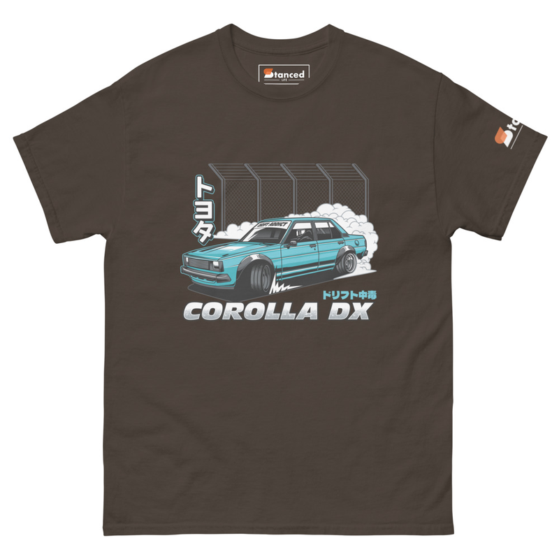 Toyota Corolla DX Drift Addict T-Shirt - Dark Chocolate
