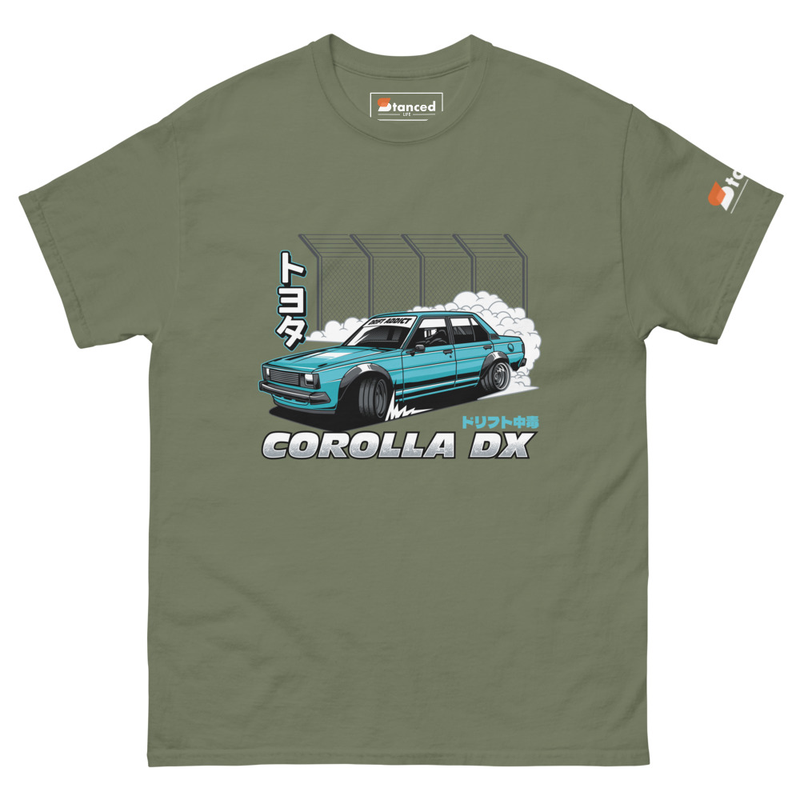 Toyota Corolla DX Drift Addict T-Shirt - Military Green